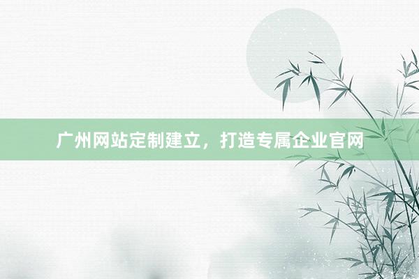广州网站定制建立，打造专属企业官网