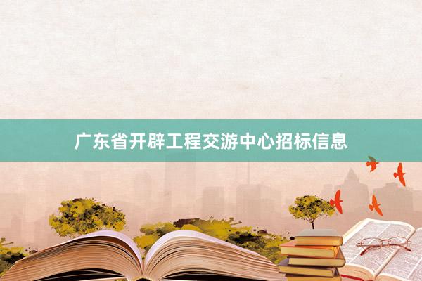 广东省开辟工程交游中心招标信息